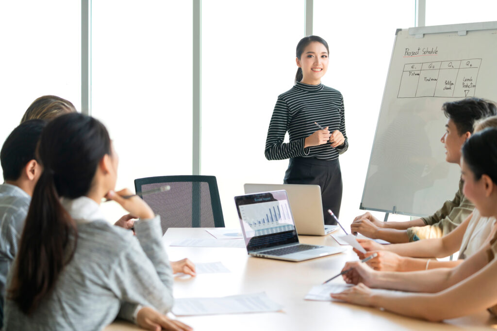 young woman showing leadership potential